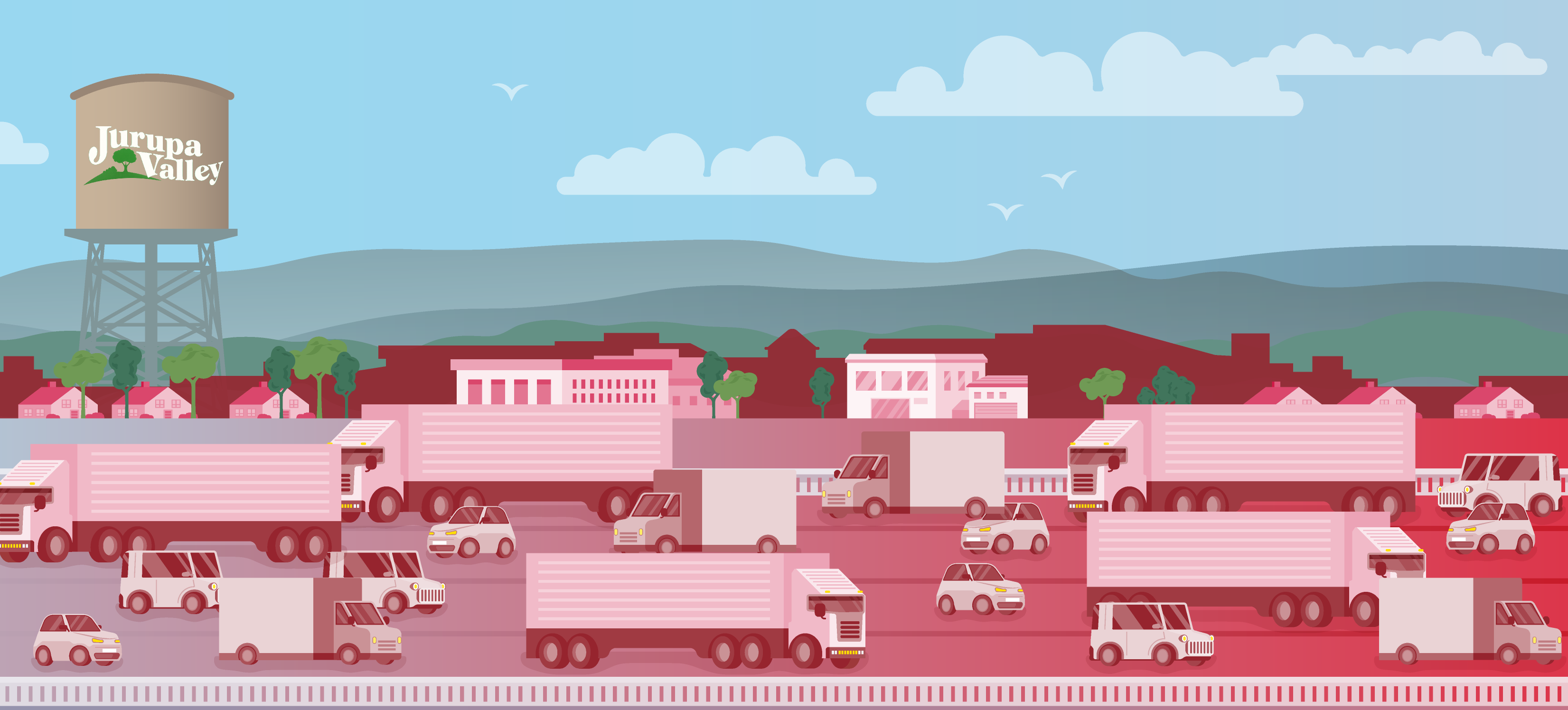 Freight Survey graphic showing various vehicles on a street